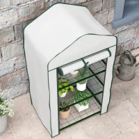 Outsunny Three-Tier Mini Greenhouse - White(m-8)