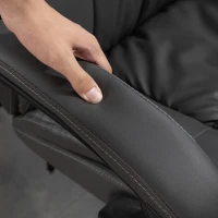 Vinsetto Verstellbarer Drehstuhl mit Fußstütze, Kopfstütze, Massagefunktion, Kunstleder, 68,5x68,5x113-121cm, Dunkelgrau(m-9)