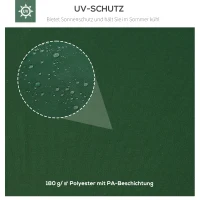 Outsunny Ersatzdach für Metallpavillon 3x4m wasserabweisendPavillondach (Doppeldach) Ersatzbezug für Gartenpavillon Ersatzteile Polyester 180g/㎡ Grün(m-4)