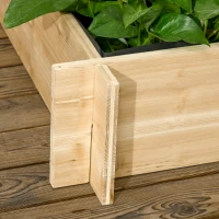Outsunny Carré potager jardinière à 3 étages avec treillis lit surélevé en bois pour plantes grimpantes légumes fleurs naturel(m-10)
