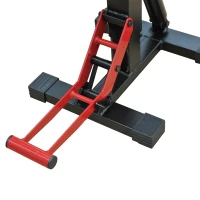 HOMCOM Cavalletto Alzamoto ad Altezza Regolabile con Manovella, in Acciaio e Gomma, 28x17.5x24.5-35.5 cm, Nero e Rosso(m-8)