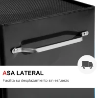 HOMCOM Carro de Herramientas para Taller con Ruedas 5 Cajones Armario con Cierre y Asa Lateral 61,5x33x82,5 cm Negro(m-6)