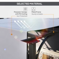 Outsunny 3 x 3(m) Outdoor Pergola, Garden Pergola Gazebo with Adjustable Canopy, Grey(m-4)