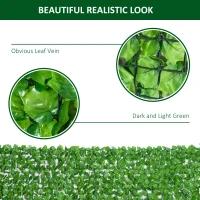 Outsunny 3 x 1m Artificial Leaf Wall - Green(m-6)