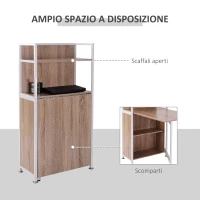 HOMCOM Mobiletto Angolare con Scrivania per Computer, Tavolo da Pranzo Estraibile in Legno MDF e Metallo, 97.5x62x121 cm(m-6)