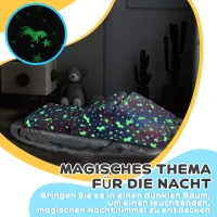 AIYAPLAY Modulares Spielsofa-Set für Kinder, 5-teilig, Treppe, Matratze, Pony- und Sternenmuster, leuchtet im Dunkeln, Rosa(m-5)