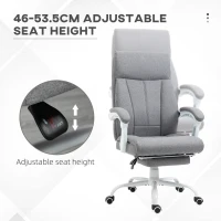Vinsetto Office Chair, Ergonomic Desk Chair, Fabric Work Study Chair with 155° Reclining Back and Footrest, Adjustable Height and Swivel Wheels, Grey(m-4)