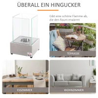 HOMCOM Ethanol-Kamin Bio-Ethanol-Brenner 0,4L 2 Stdn. Brenndauer kein Rauch Edelstahl 20 x 20 x 33 cm(m-4)