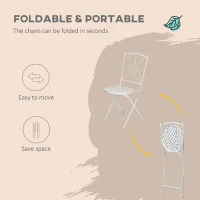 Outsunny Three-Piece Metal Bistro Set - White(m-5)