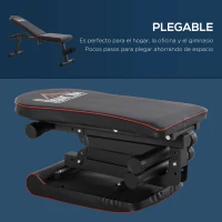 HOMCOM Banco de Pesas Banco de Musculación Plegable con Respaldo Inclinable en 6 Posiciones Banco de Abdominales para Fitness Entrenamiento Completo en Gimnasio Casa Carga 150 kg Negro(m-4)