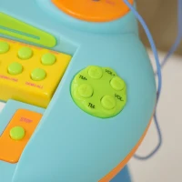AIYAPLAY 37-Key Kids Piano w/ Microphone, Stool, LED Lights, Record & Replay, Function, Blue(m-8)