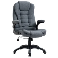 Vinsetto Fauteuil de bureau chaise pour ordinateur ergonomique dossier inclinable assise pivotant hauteur réglable accoudoir rembourré gris(m-1)