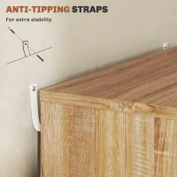 Vinsetto Five-Drawer Filing Cabinet, with Wheels - Oak Brown(m-7)