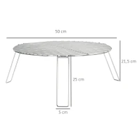 Outsunny Grille de barbecue en acier galvanisé grille BBQ portable avec 3 pieds repliables Ø 50 cm(m-3)