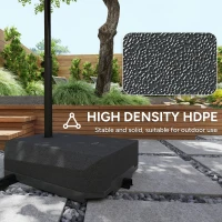 Outsunny Parasol Base Plastic Umbrella Stand for Cantilever Parasol with Wheels, Heavy Duty Umbrella Stand, Water/Sand Filled(m-6)