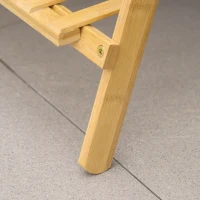 Outsunny Blumentreppe aus Holz Pflanzenständer Leiterregal einstellbare Hängehöhe Blumenständer hängende Bamboo Natur innen draußen 100 x 40 x 143 cm(m-7)