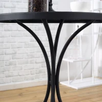 Outsunny Set da Giardino da 3 Pezzi, Tavolino Rotondo con 2 Sedie da Esterno in Metallo, Nero(m-9)