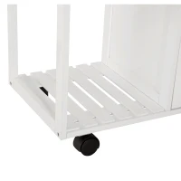 HOMCOM Chariot de service desserte de cuisine à roulettes multi-rangements 70L x 37l x 85H cm plateau bois massif bambou pin blanc(m-9)