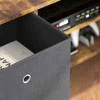 HOMCOM TV Cabinet Stand Unit for TVs up to 50'' with Foldable Drawers, Entertainment Centre for Living Room Rustic Brown(m-9)