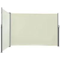 Outsunny Seitenmarkise, Sicht- und Sonnenschutz, Seitenrollo, Polyester, Creme, 6 x 1,6 m(m-1)
