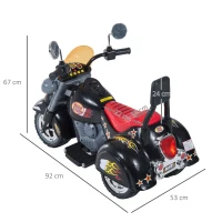 HOMCOM Moto Electrica Infantil Bateria Recargable Niño 3 Años Cargador 3 Ruedas 2.5km/h(m-3)