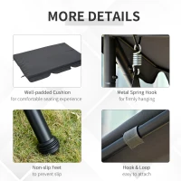 Outsunny Outdoor 2-in-1 Swing Chair Lounger 3 Seater Garden Swing Seat Bed Convertible Tilt Canopy W/ Cushion, Dark Grey(m-5)