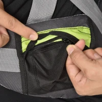 HOMCOM Kraxe Kindertrage für Reise Kinderrückentrage mit Sonnenschutz für 6-36 Monate Tragesitz bis 15 kg Aluminium Oxford Grün+Schwarz 38 x 77 x 87,5 cm(m-9)