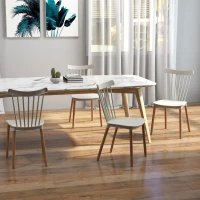 HOMCOM Juego de 4 Sillas de Comedor Estilo Nórdico con Respaldo de Polipropileno y Patas de Madera 48x52,5x83 cm Gris(m-7)