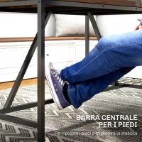 HOMCOM Tavolo da Pranzo per 6 Persone Stile Industriale in Legno e Acciaio, 150x80x75 cm, Marrone(m-5)