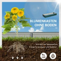 Outsunny Stahl-Hochbeet, offener Boden, einfacher Aufbau, 95L x 90,5B x 29,8H cm, Grün(m-4)