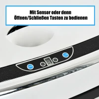 HOMCOM Sensor Mülleimer 68L Automatik Mülleimer mit Bewegungssensor, Wasserdichter Abfalleimer für Büro, Schlafzimmer, Küchen Edelstahl Silber(m-5)