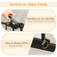 PawHut Barrera de Seguridad Extensible con Puerta Pequeña Cierre Automático y Sistema de Doble Bloqueo 74-101x104,1 cm Negro(m-4)