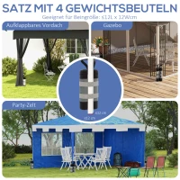 Outsunny Sandsäcke für Pavillons, 4er-Set, 48 kg, ohne Sand, mit Fixierriemen, wetterfest, Schwarz(m-4)