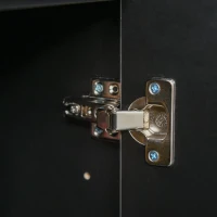 HOMCOM Aufbewahrungsschrank mit 2 Schubladen, 2 Türen, mit Kippschutz, für Wohnzimmer, Schlafzimmer, 79 x 36 x 74 cm, Schwarz(m-9)