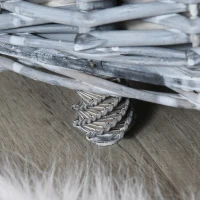 PawHut Wicker Raised Dog Bed Cat Sofa Elevated Couch Lifted Corner with Soft Plush Cushion Elevated Base Grey 68 x 68 x 32cm(m-8)