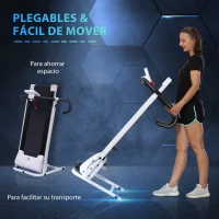 HOMCOM Cinta de Andar Plegable Cinta de Correr Eléctrica Velocidad de 1-10km/h con Pantalla LCD y Carga Máx. 110 kg para Fitness Hogar Oficina 125x61x118 cm Blanco y Negro(m-6)