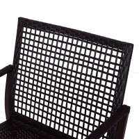 Outsunny Gartenmöbel-Set für 2 Personen, 2 Schaukelstühle, 1 Tisch, inkl. Polster, Braun + Weiß(m-9)