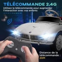 HOMCOM Voiture électrique pour enfant licence BMW 507 style rétro vintage 12V max. 5km/h télécommande blanc(m-6)