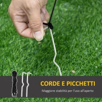HOMCOM 120cm Babbo Natale Gonfiabile e Gigante, Decorazione Natalizia Impermeabile da Esterno con Luci a LED(m-7)