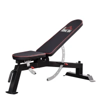 HOMCOM Hantelbank Kraftstation mit 3 Stufen verstellbarem Sitzpolster Trainingsbank Gewicht bis 200 kg Stahl Kunstleder Schwarz+Rot 150 x 60 x 50-127 cm(m-10)