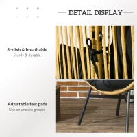 Outsunny String Rattan Egg Chair, with Padded Seat Cushion - Sand/Black(m-6)