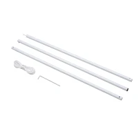 Outsunny Set Palo per Tenda a Vela con Picchetti di Fissaggio e Corda Φ25mm × 3m Bianco(m-1)