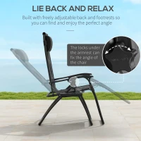 Outsunny Zero Gravity Lounger Chair, Folding Reclining Patio Chair with Padded Seat, Cup Holder, Soft Cushion and Headrest for Poolside, Camping, Black(m-4)