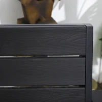 Outsunny Gartenmöbel-Set für 2 Personen inkl. 1 Tisch, 2 Stühlen, Gartengarnitur, Bistro-Set, HDPE Schwarz(m-7)