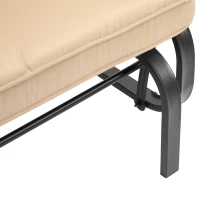 Outsunny Panchina a Dondolo da Giardino per 2 Persone con Cuscini per Seduta e Schienale, 122x70x87cm, Khaki(m-8)