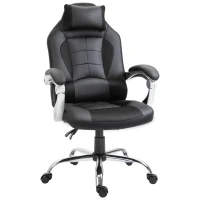 HOMCOM Fauteuil chaise de bureau manager grand confort hauteur/inclinaison dossier réglable noir(m-1)
