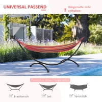 Outsunny Hängemattengestell für Hängematte 3m Hängemattenständer mit Zugseil Garten Strand Stahlrahmen Schwarz 300 x 90 x100 cm(m-4)