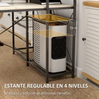HOMCOM Escritorio de Estilo Industrial con Estantería Reversible Mesa de Estudio para Oficina Dormitorio 110x53x115,5 cm Roble(m-5)