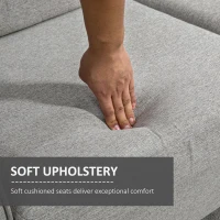 HOMCOM Compact Loveseat Sofa, Modern 2 Seater Sofa for Living Room with Wood Legs and Armrests, Light Grey(m-4)