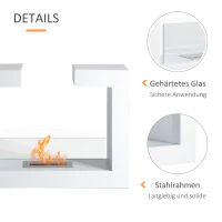 HOMCOM Kamin Bioethanol Biokamin Kaminofen Standkamin 1,5 L 3 Stdn. 78 x 25 x 58 cm(m-6)